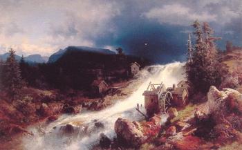 Herman Herzog : Landscape with Watermill